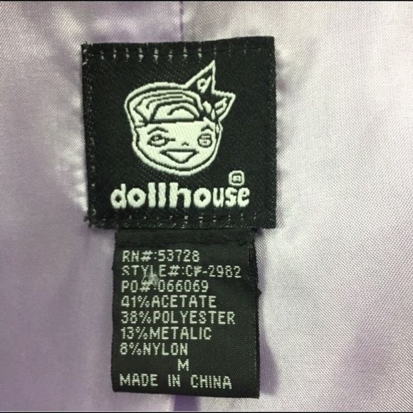 Dollhouse Satin Brocade Suit Jacket Violet Size M - Picture 7 of 8